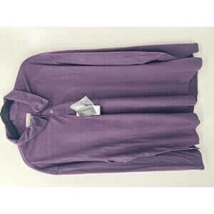 Firethorn XXL Purple Long Sleeve Fleece Polo Shirt‎ Soft Cozy Warm Casual